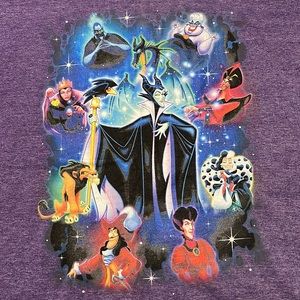 Womens XLarge Disney Villains Purple V-Neck Tee